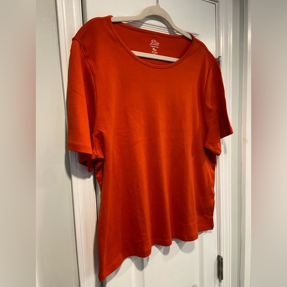 NWOT J. Crew Size 3X Perfect Fit Tee Shirt Short Sleeve Cotton Crew Orange - Picture 3 of 11